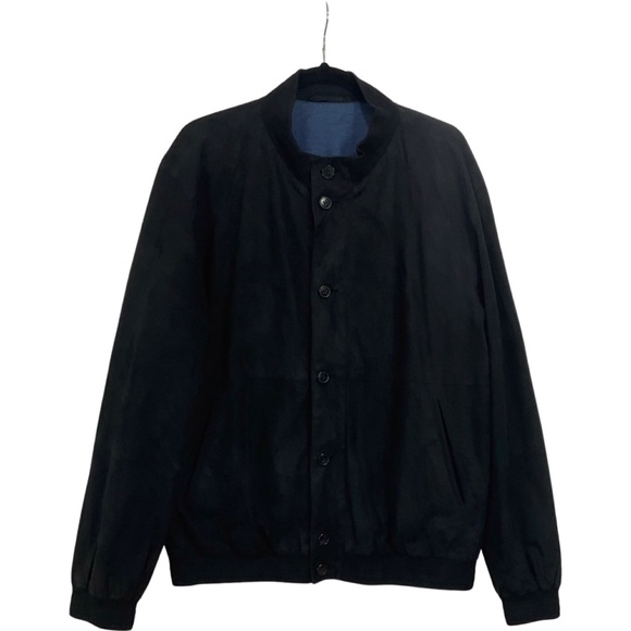 Amaretto Mens Black Microfiber Jacket Size 54/Large - Picture 1 of 10